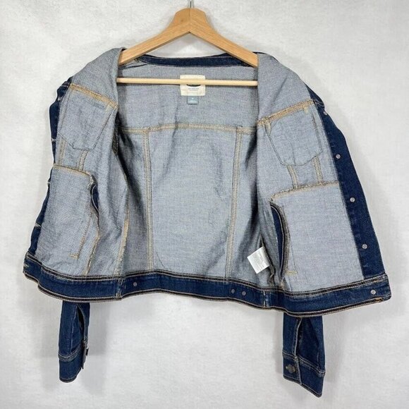Old Navy Classic Denim Trucker Button Up Jean Jacket Dark Wash Med - Picture 4 of 7